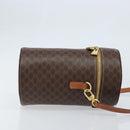 CELINE Macadam Canvas Shoulder Bag PVC Leather Brown Gold Auth LNZ142A-3