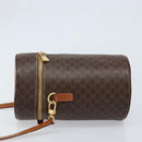 CELINE Macadam Canvas Shoulder Bag PVC Leather Brown Gold Auth LNZ142A-4