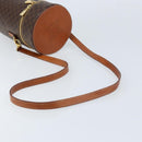 CELINE Macadam Canvas Shoulder Bag PVC Leather Brown Gold Auth LNZ142A-7