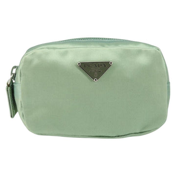 PRADA Pouch Satin Green Auth LNZ149A - 0