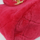 CHANEL Matelasse Chain Shoulder Bag fur Pink Gold CC Auth LNZ158SM-15