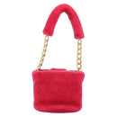 CHANEL Matelasse Chain Shoulder Bag fur Pink Gold CC Auth LNZ158SM-2