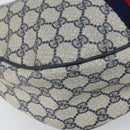 GUCCI GG Supreme Sherry Line Shoulder Bag PVC Navy Gold Auth LNZ160-14