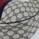 GUCCI GG Supreme Sherry Line Shoulder Bag PVC Navy Gold Auth LNZ160-15