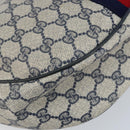GUCCI GG Supreme Sherry Line Shoulder Bag PVC Navy Gold Auth LNZ160-16