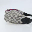 GUCCI GG Supreme Sherry Line Shoulder Bag PVC Navy Gold Auth LNZ160-3