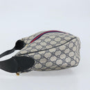 GUCCI GG Supreme Sherry Line Shoulder Bag PVC Navy Gold Auth LNZ160-4