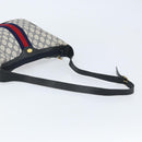 GUCCI GG Supreme Sherry Line Shoulder Bag PVC Navy Gold Auth LNZ160-7