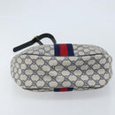 GUCCI GG Supreme Sherry Line Shoulder Bag PVC Navy Gold Auth LNZ160-5