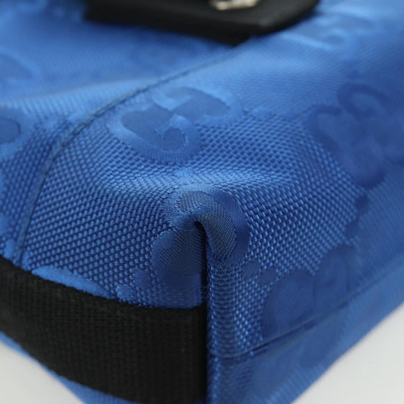 GUCCI GG Canvas Schoudertas Blauw 643858 Auth LNZ169M
