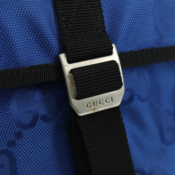 GUCCI GG Canvas Schoudertas Blauw 643858 Auth LNZ169M