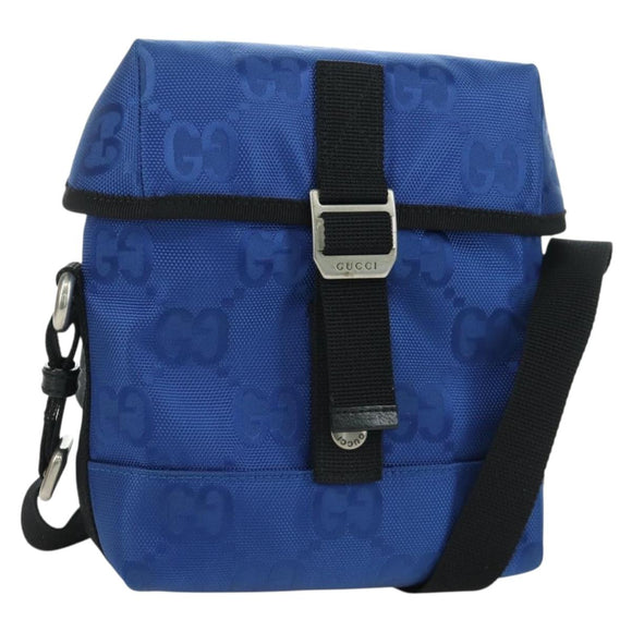 GUCCI GG Canvas Schoudertas Blauw 643858 Auth LNZ169M