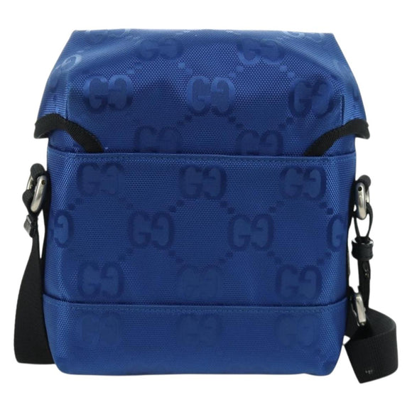 GUCCI GG Canvas Schoudertas Blauw 643858 Auth LNZ169M