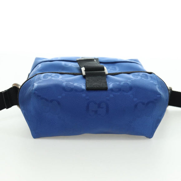 GUCCI GG Canvas Schoudertas Blauw 643858 Auth LNZ169M