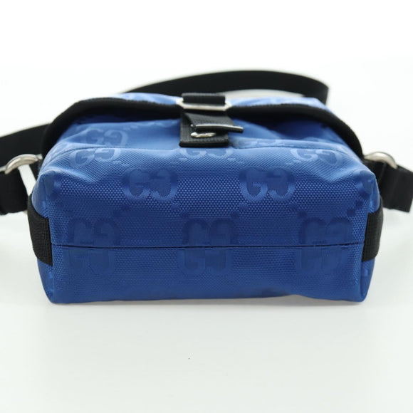 GUCCI GG Canvas Schoudertas Blauw 643858 Auth LNZ169M