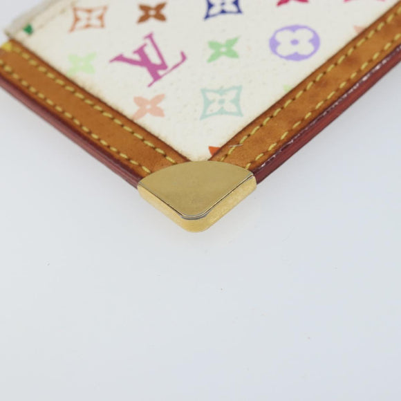 LOUIS VUITTON Monogram Multicolor Pochette Cles Purse White M92655 Auth LNZ175