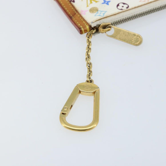 LOUIS VUITTON Monogram Multicolor Pochette Cles Purse White M92655 Auth LNZ175