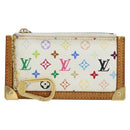 LOUIS VUITTON Monogram Multicolor Pochette Cles Purse White M92655 Auth LNZ175-13