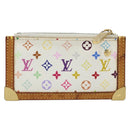 LOUIS VUITTON Monogram Multicolor Pochette Cles Purse White M92655 Auth LNZ175-2