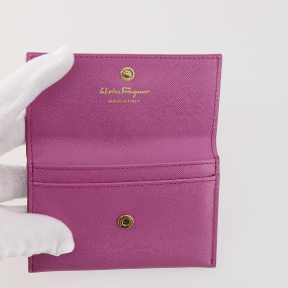 Salvatore Ferragamo Valla Gancini Leather 5 Set Pink Brown yellow Auth LNZ180