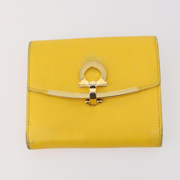 Salvatore Ferragamo Valla Gancini Leather 5 Set Pink Brown yellow Auth LNZ180
