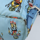 PRADA Rugzak Nylon Lichtblauw Zilver Auth LNZ196A-16