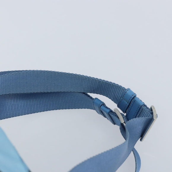PRADA Rugzak Nylon Lichtblauw Zilver Auth LNZ196A