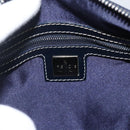 FENDI Zucchino Canvas Hand Bag Navy Silver Auth LNZ205-15