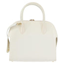 Salvatore Ferragamo Gancini Hand Bag Leather 2way White Gold Auth LNZ206-2