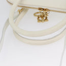 Salvatore Ferragamo Gancini Hand Bag Leather 2way White Gold Auth LNZ206-7