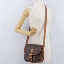 CELINE Macadam Canvas Shoulder Bag PVC Leather Brown Gold Auth LNZ209-24
