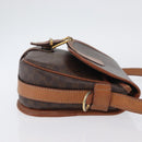 CELINE Macadam Canvas Shoulder Bag PVC Leather Brown Gold Auth LNZ209-4