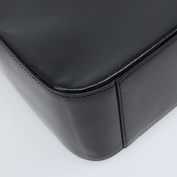 CELINE Shoulder Bag Leather Black Gold Auth LNZ211