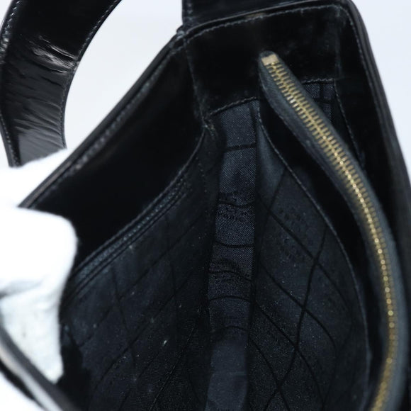 CELINE Shoulder Bag Leather Black Gold Auth LNZ211