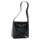 CELINE Shoulder Bag Leather Black Gold Auth LNZ211-1