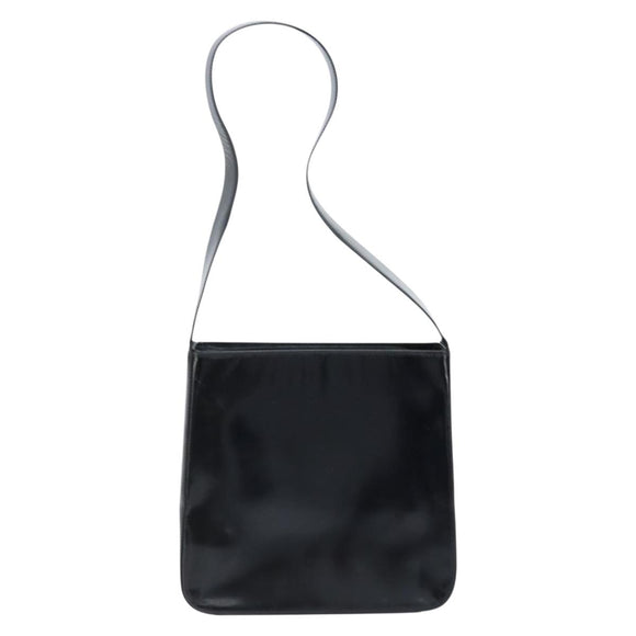 CELINE Shoulder Bag Leather Black Gold Auth LNZ211
