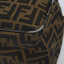 FENDI Zucca Canvas Shoulder Bag Brown Black Auth LNZ213-8