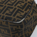 FENDI Zucca Canvas Shoulder Bag Brown Black Auth LNZ213-16