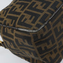 FENDI Zucca Canvas Shoulder Bag Brown Black Auth LNZ213-17