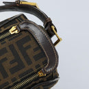 FENDI Zucca Canvas Shoulder Bag Brown Black Auth LNZ213-9