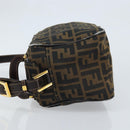 FENDI Zucca Canvas Shoulder Bag Brown Black Auth LNZ213-4