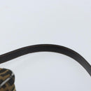 FENDI Zucca Canvas Shoulder Bag Brown Black Auth LNZ213-14