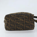 FENDI Zucca Canvas Shoulder Bag Brown Black Auth LNZ213-5