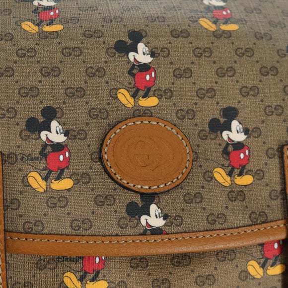 GUCCI Micro GG Supreme GUCCIxDisney Schoudertas PVC Beige 603898 Auth LNZ217SM