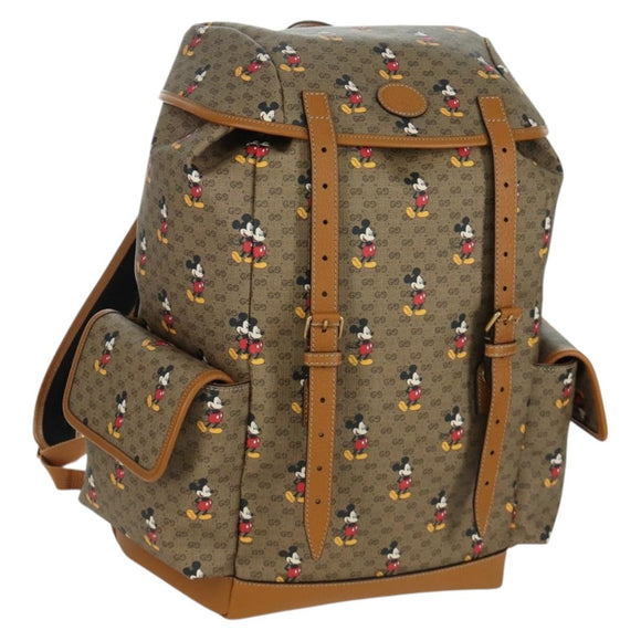 GUCCI Micro GG Supreme GUCCIxDisney Schoudertas PVC Beige 603898 Auth LNZ217SM