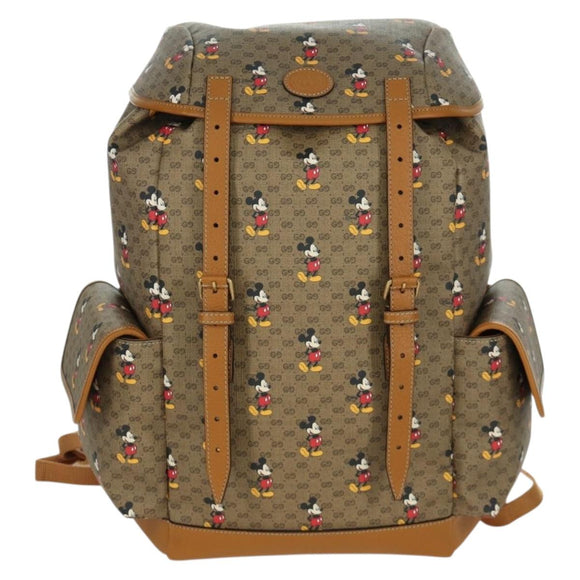 GUCCI Micro GG Supreme GUCCIxDisney Schoudertas PVC Beige 603898 Auth LNZ217SM