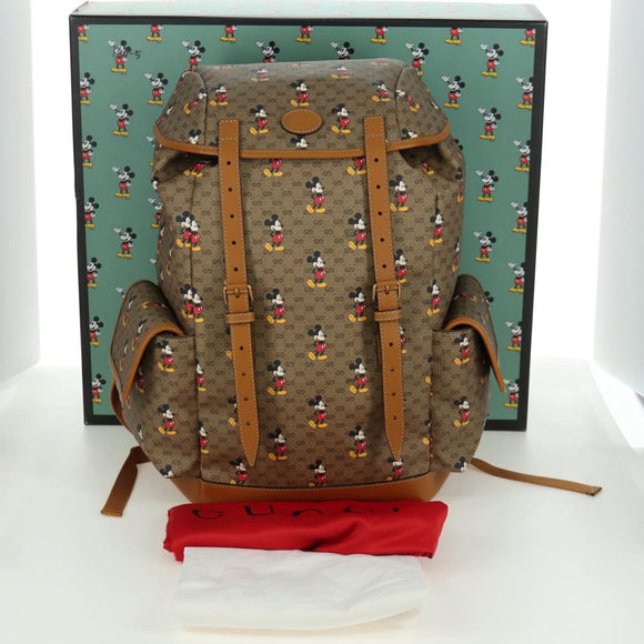 GUCCI Micro GG Supreme GUCCIxDisney Schoudertas PVC Beige 603898 Auth LNZ217SM