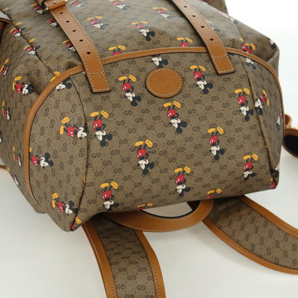 GUCCI Micro GG Supreme GUCCIxDisney Schoudertas PVC Beige 603898 Auth LNZ217SM