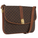 CELINE Macadam Canvas Umhängetasche PVC Leder Braun Gold Auth LNZ224-1