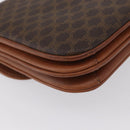 CELINE Macadam Canvas Umhängetasche PVC Leder Braun Gold Auth LNZ224-12